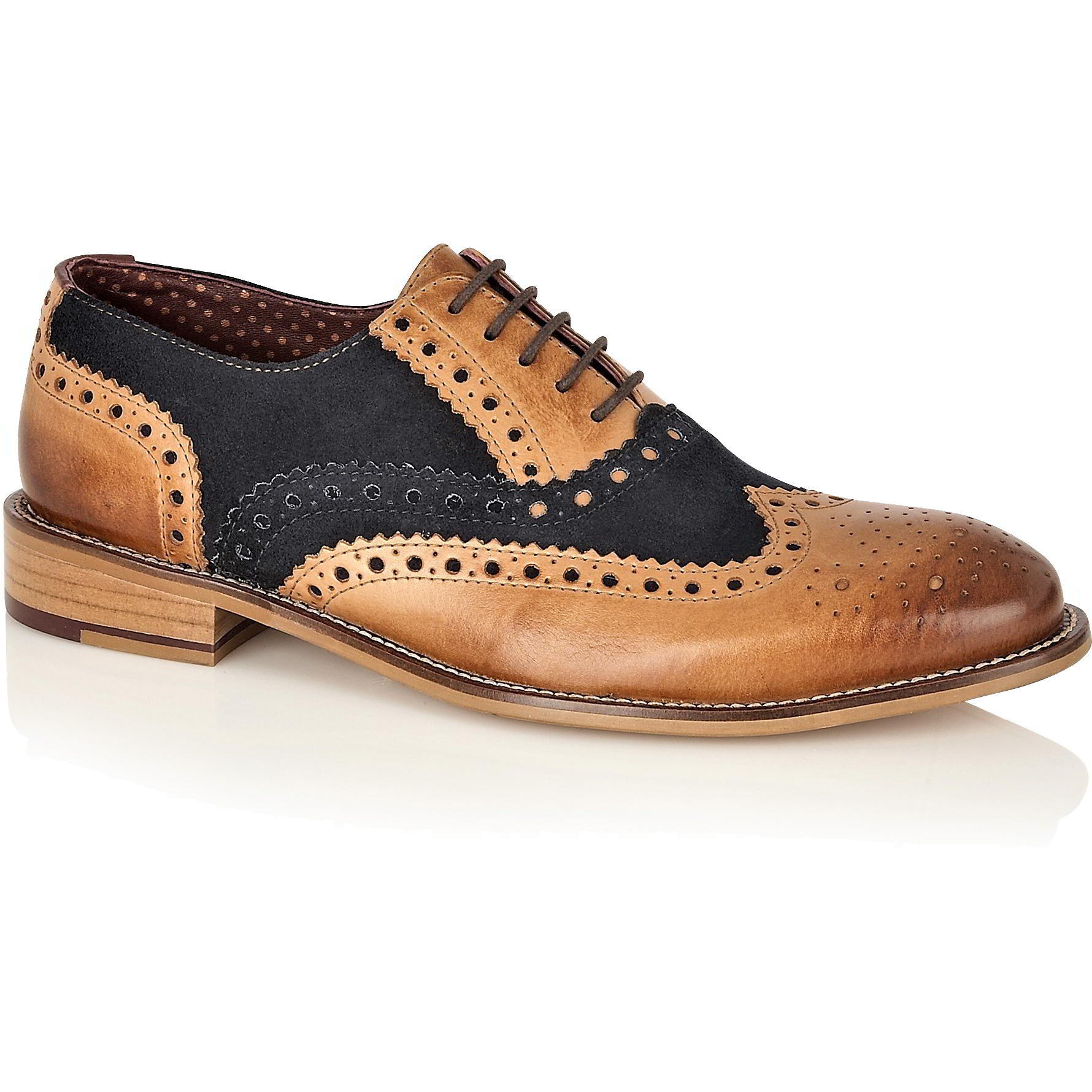 London Brogues Men's Gatsby Leather Wingtip Brogue Shoes - UK 11