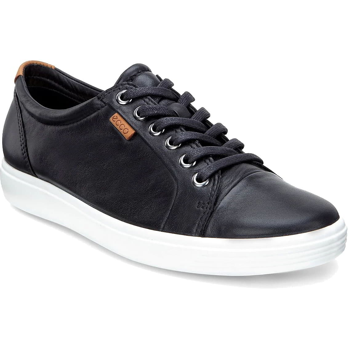 Ecco Women's Soft 7 Leather Trainers - Black