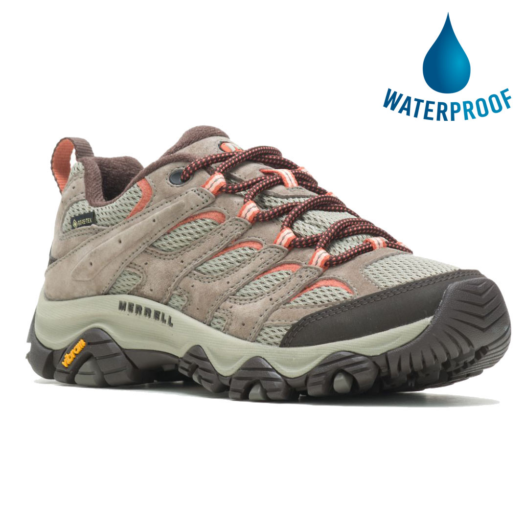 Merrell Womens Moab 3 GTX Waterproof Walking Shoes - Bungee