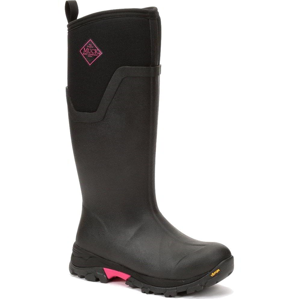 Muck Boots Womens Arctic Ice Tall Arctic Grip All Terrain Wellies - Black Pink