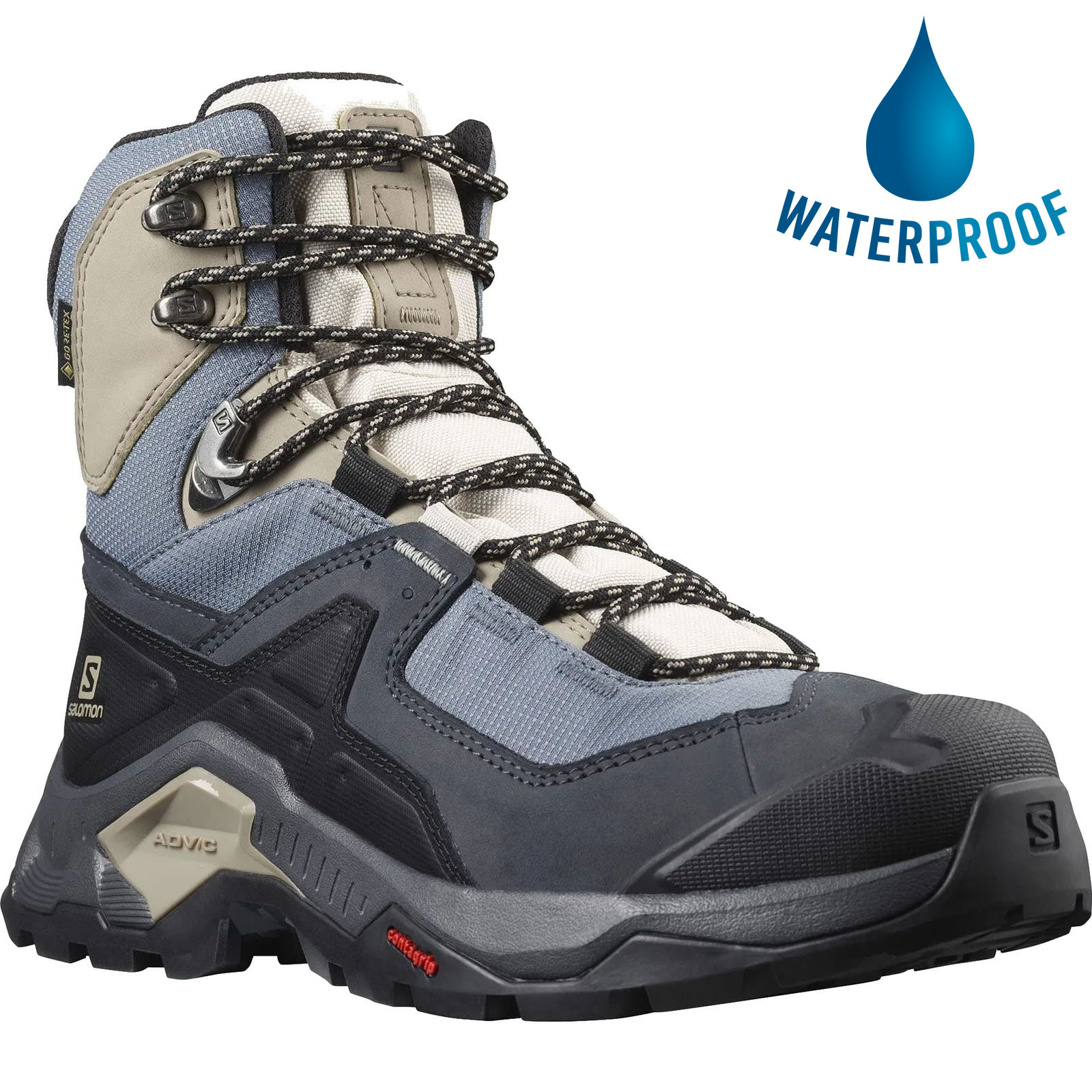 Salomon Women's Quest Element GTX Waterproof Walking Hiking Boots - Ebony Rainy Day Stormy Weather