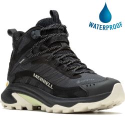 Merrell Womens Moab 2 Speed 2 Mid GTX Waterproof Walking Shoes - Black