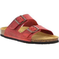 Plakton Womens Malaga Adjustable Slide Sandals - Rojo Red