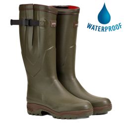 Aigle Parcours 2 ISO Mens Womens Adjustable Neoprene Wellies Rain Boots - Khaki