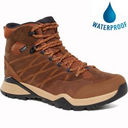 North Face Mens Hedgehog Hike II Mid WP Mens Waterproof Walking Boots - Timber Tan India Ink