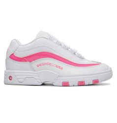 DC Womens Legacy Lite Leather Trainers - White Hot Pink