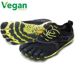 Vibram Five Fingers Men's V-Run Vegan Barefoot Shoes - Black Yellow