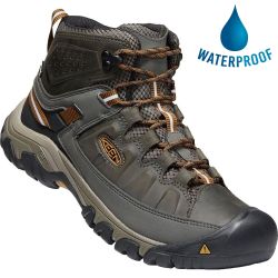 Keen Men's Targhee III Mid WP Waterproof Boots - Black Olive Golden Brown