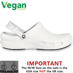 Crocs Mens Womens Bistro Clogs Non Slip Chef Work Shoes - White