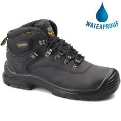 Grafters Mens Waterproof Steel Toe Cap Safety Boots - Black