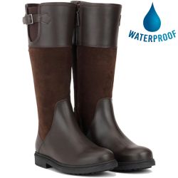 Aigle Womens Parfield Waterproof Country Yard Boots - Dark Brown