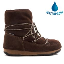 Moon Boots Womens WE Low Suede Waterproof Boots - Licorice