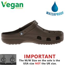 Crocs Mens Womens Classic Clog Vegan Work Shoes Sandals - Chocolate