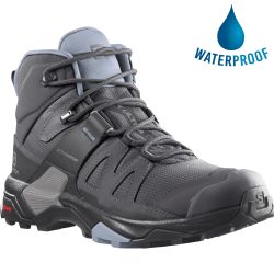 Salomon Womens X Ultra 4 Mid GTX Waterproof Walking Boots - Magnet Black Zen Blue