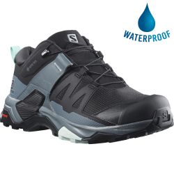 Salomon Women's X Ultra 4 GTX Waterproof Shoes - Black Stormy Weather
