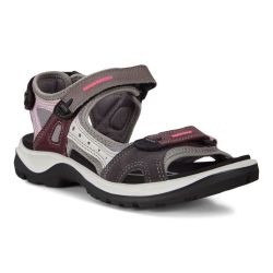 Ecco Shoes Womens Offroad Leather Walking Sandals - Multicolour Wine