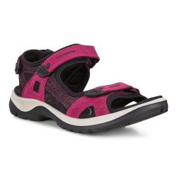 Ecco Shoes Womens Offroad Leather Walking Sandals - Sangria Fig