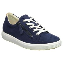Ecco Womens Soft 7 Leather Trainers - Night Sky