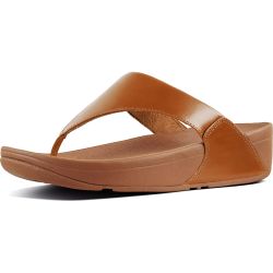 Fitflop Womens Lulu Leather Toe Post Sandals - Light Tan
