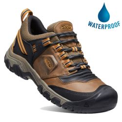 Keen Men's Ridge Flex WP Waterproof Walking Shoes - Bison Golden Brown