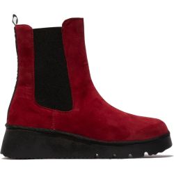 Fly London Womens Paty Chunky Chelsea Boots - Red