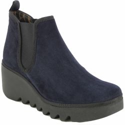 Fly London Womens Byne Wedge Chelsea Boots - Navy