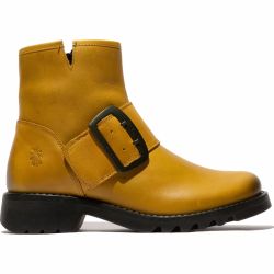 Fly London Womens Rily Chunky Ankle Boot - Mustard