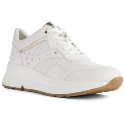 Geox Womens Backsie Trainers - Off White Light Gold