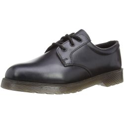 Grafters Mens Uniform Leather 3 Eyelet Gibson Shoe - Black