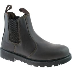 Grafters Mens Womens Steel Toe Cap Chelsea Boots - Brown