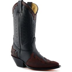 Grinders Men's Arizona Hi Pointed Toe Western Cowboy Boots - Black Burgundy