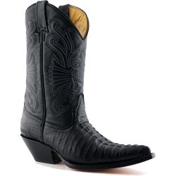 Grinders Men's Carolina Pointed Western Cowboy Boots - Black