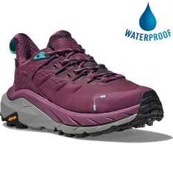 Hoka Women's Kaha 2 Low GTX Waterproof Walking Shoes - Grape Wine Coastal Shade