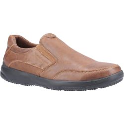 Hush Puppies Mens Aaron Wide Fit Slip On Shoes - Brown