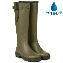 Le Chameau Womens Vierzon Jersey Lined Wellies Rain Boots - Vert Vierzon