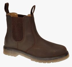 Grafters Mens Slip On Air Cushion Leather Cheslea Boots - Brown