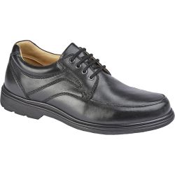 Roamers Mens Extra Wide Leather Lace Up Shoes - Black