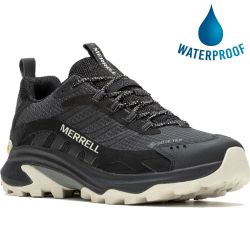 Merrell Mens Moab Speed 2 GTX Waterproof Walking Shoes - Black Moon