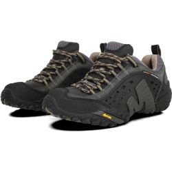 Merrell Men's Intercept Leather Walking Shoes - Black Smooth