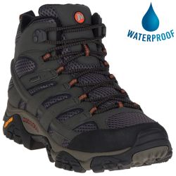 Merrell Mens Moab 2 Mid GTX Waterproof Walking Hiking Boots - Beluga Grey
