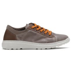 On Foot Mens Basket Canvas Lace Up Trainers Shoes - Marron