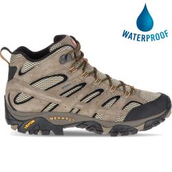 Merrell Mens Moab 2 Mid GTX Leather Waterproof Walking Boots - Pecan