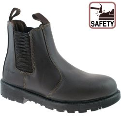 Grafters Men's Women's Steel Toe Cap Chelsea Boots - Brown