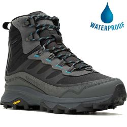 Merrell Mens Moab Speed Thermo Mid Waterproof Walking Boots - Black Tahoe