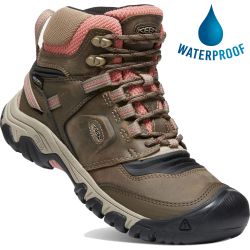 Keen Women's Ridge Flex Mid Waterproof Walking Boots - Timberwolf Brick Dust