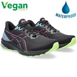 Asics Women's GT-1000 12 GTX Waterproof Running Shoes - Black Hot Pink