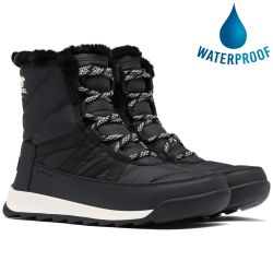 Sorel Womens Whitney II Short Lace Waterproof Ankle Boot - Black