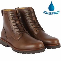 Le Chameau Mens Artemis Cuir Waterproof Brogue Boots - Marron