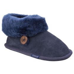 Cotswold Women's Wotton Sheepskin Slippers - Dark Blue