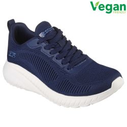 Skechers Womens Bobs Sport Squad Chaos Face Off WIDE Vegan Trainers - Navy